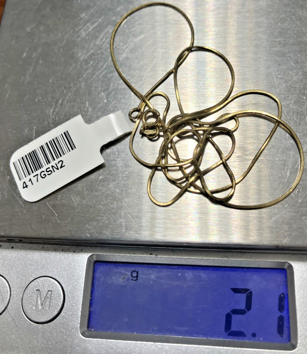 10kt Real Gold Snake Chain Necklace 2grams 20” Brand New with Imperfections 10K