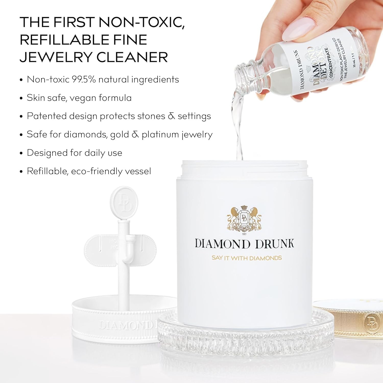 Diamond Jewelry Cleaning Kit Non-Toxic Gold Platinum Rings Fine Jewelry