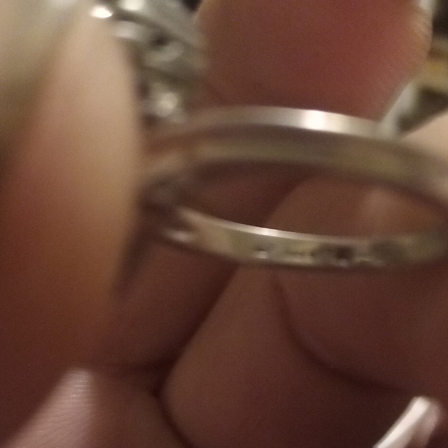 Silver Tone Bypass Cocktail Ring 2 Oval Red Stones Prong Set Size 3