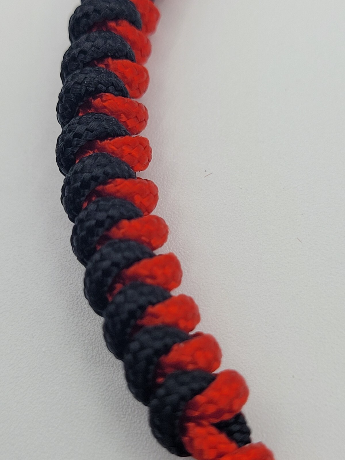 Red & Black Weave Amulet Protection Knitted String Bracelet Black Obsidian 10mm