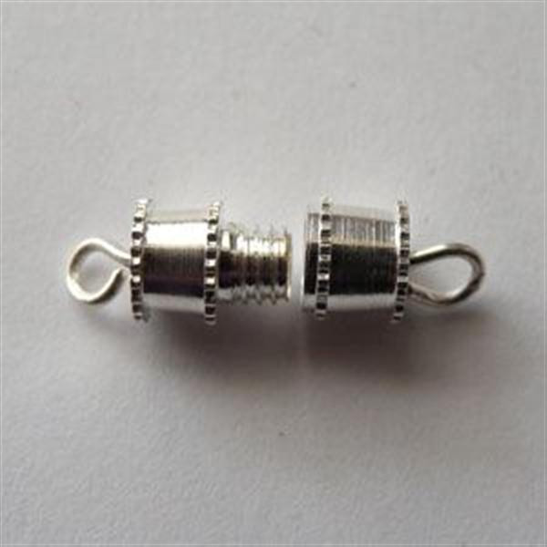 15mm x 5mm Silver Tone Screw In Barrel Clasps (10)