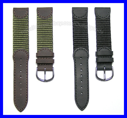 17mm 18mm 19mm 20mm Leather & Nylon Replacement Watchband Strap for Sports Watch