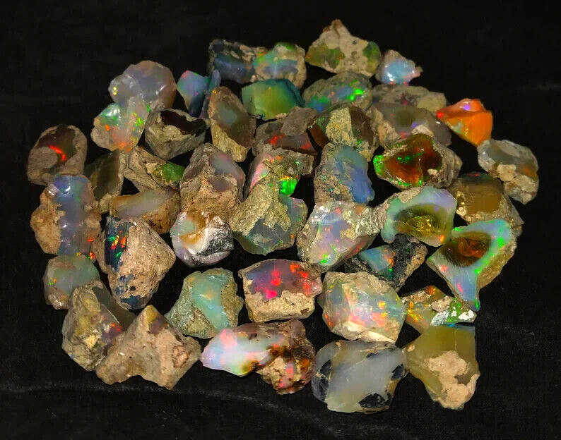 Opal Rough Specimen Gemstone Lot 50 Carat Natural Ethiopian Welo Fire Opal Raw