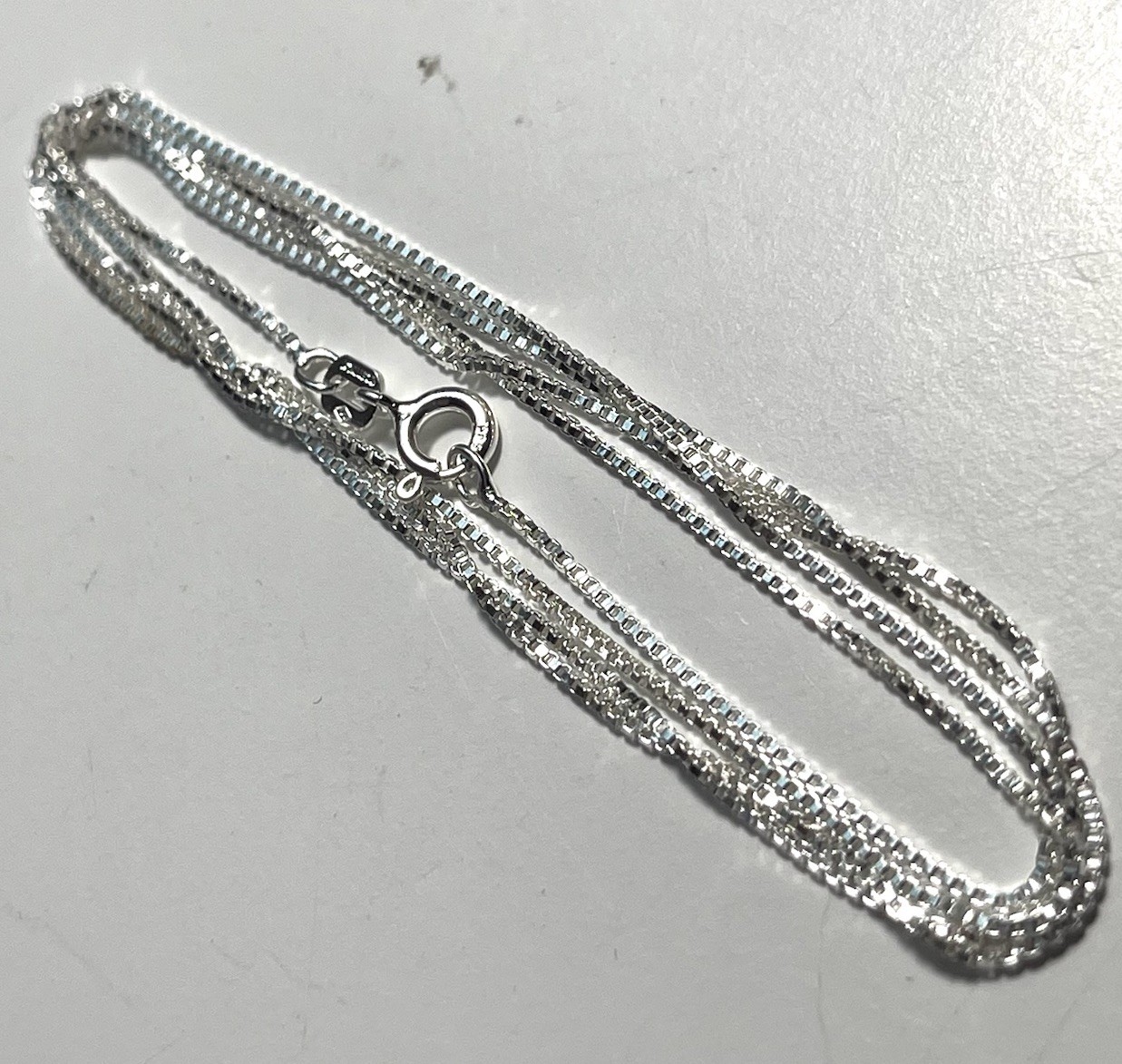 Sterling Silver .925 Box Chain 24” Length 1MM Width Necklace Dainty Stacker NEW
