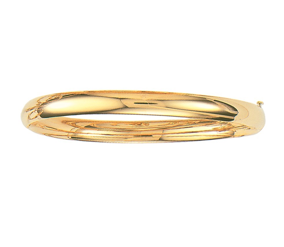 5mm All Shiny Plain Comfort Fit Bangle Bracelet Real 10K Yellow Gold 7″