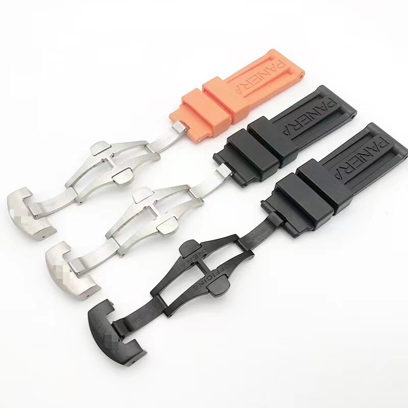 22 24 26mm Rubber Dive Strap Folding Clasp Fit Panerai Watch PAM441/359/437/393