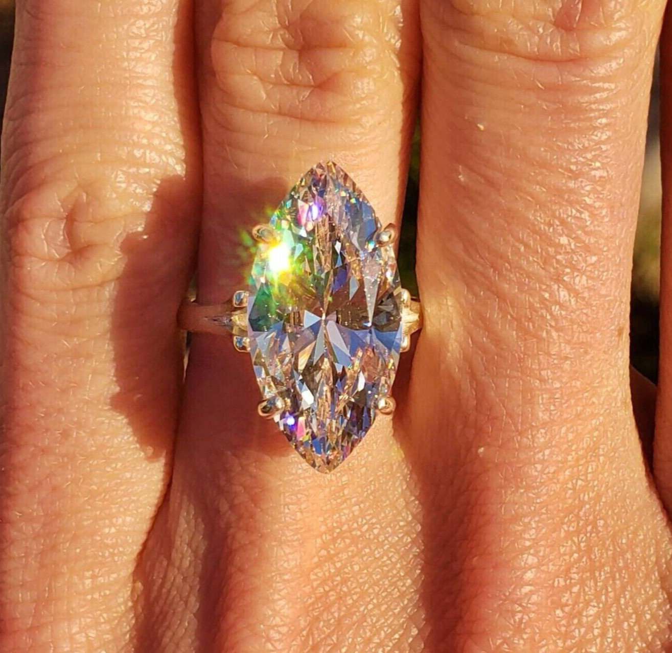 12 Ct Certified Treated Off White Diamond Solitaire Ring.925 Silver.Great Shine