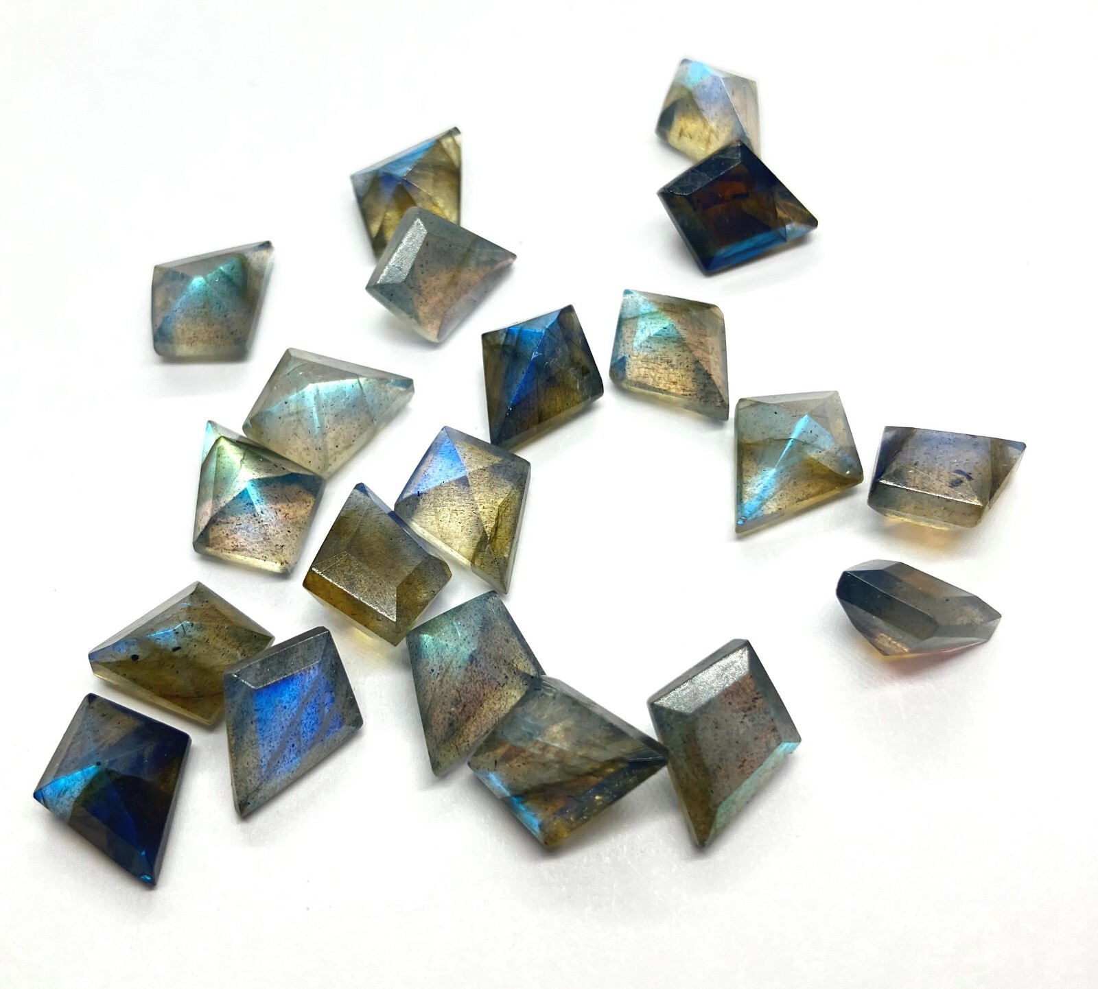 AAA Natural Labradorite Square Rose Cut Loose Gemstone For Making All Jewelry