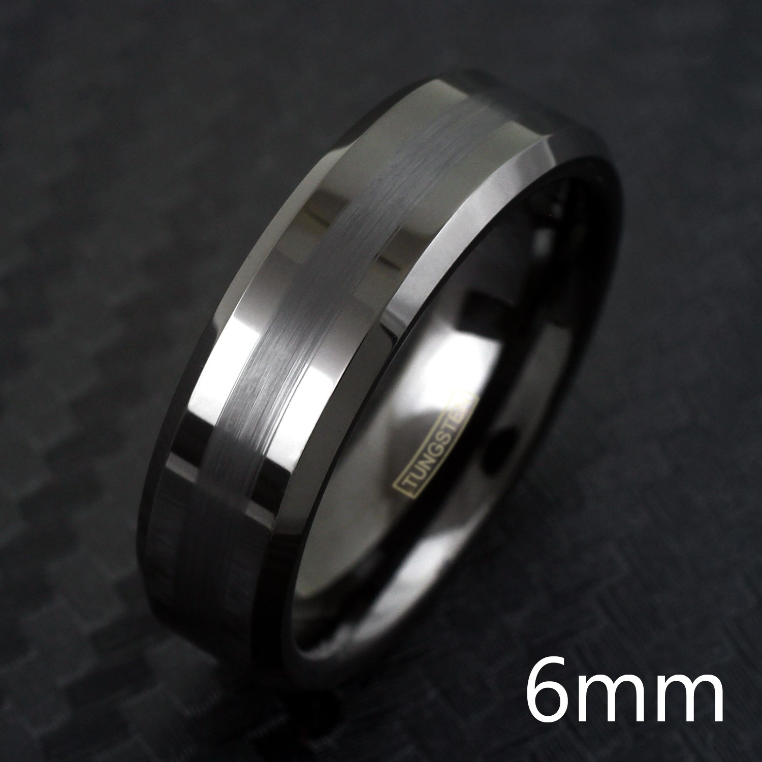 Black Tungsten Carbide Thin Brushed Wedding Band Ring – Engraving Avail.