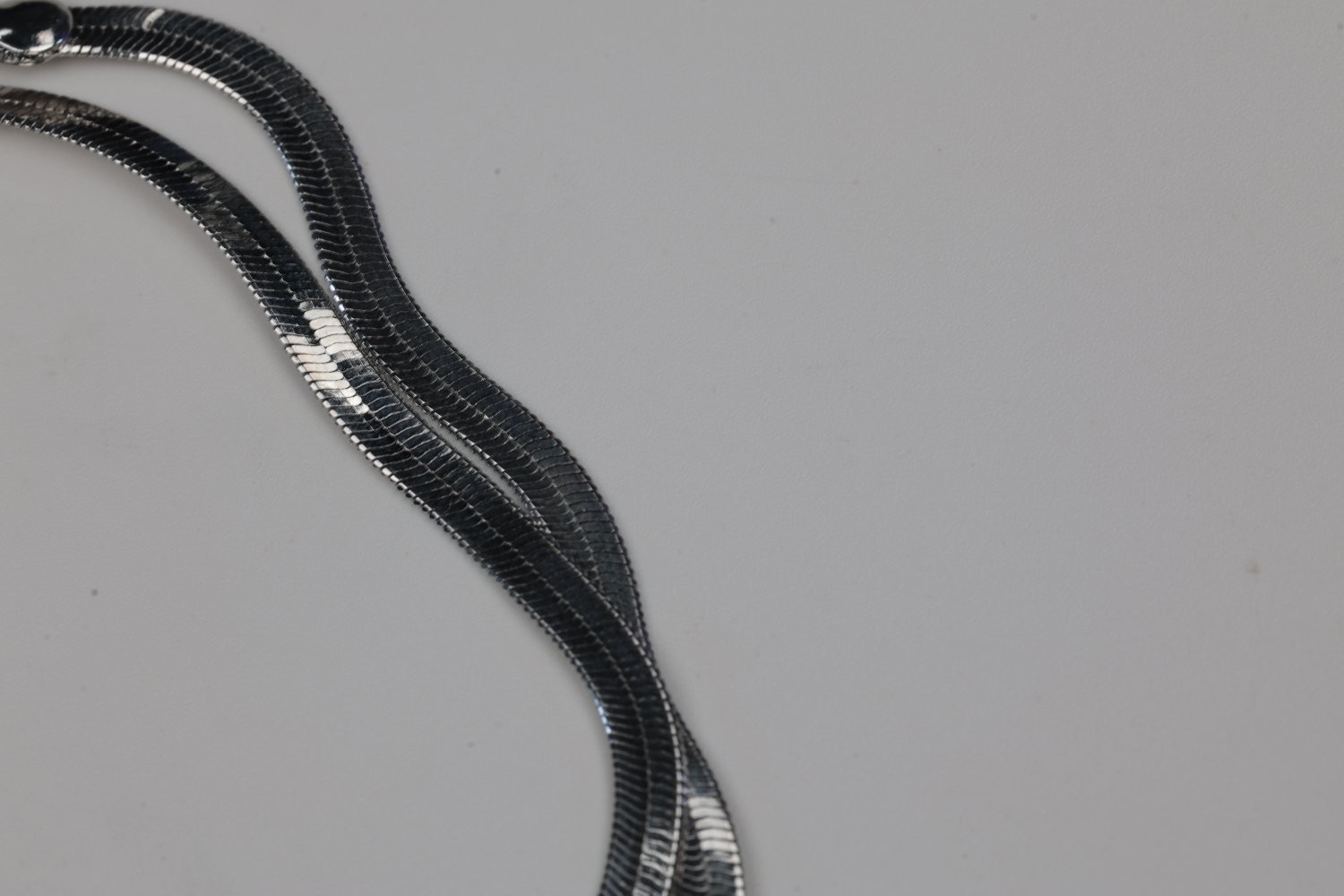 Sterling Silver Herringbone Snake Chain Necklace 925 Flat 16-18″ 10g