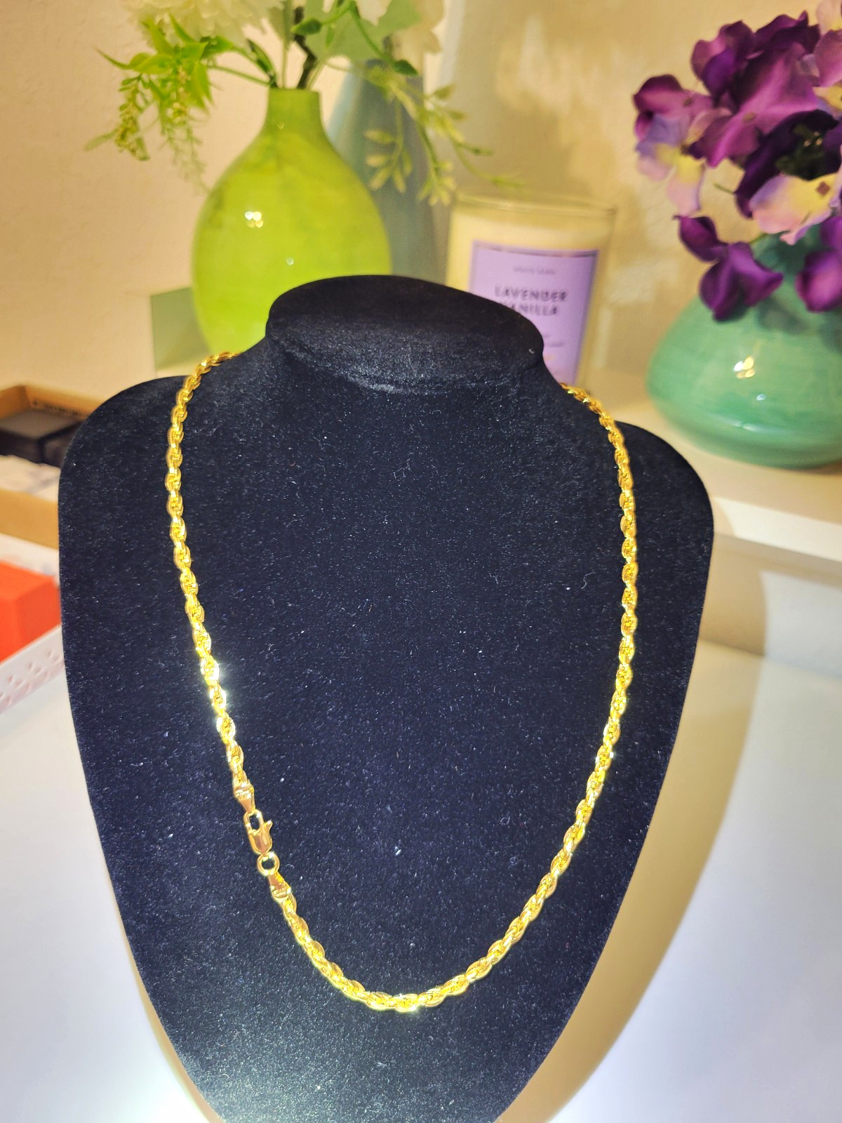 20 Inch Gold Filled Diamond Cut Milano Necklace w/ Lobster Clasp, Stamped