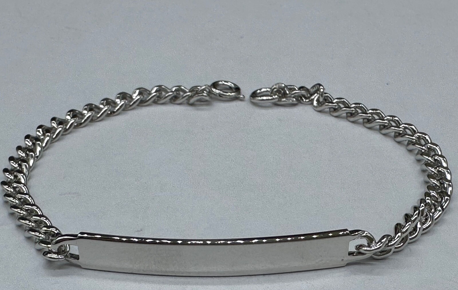 ESTATE ID IDENTIFICATION STERLING SILVER CHAIN BRACELET MEN WOMEN UNISEX SIGNED