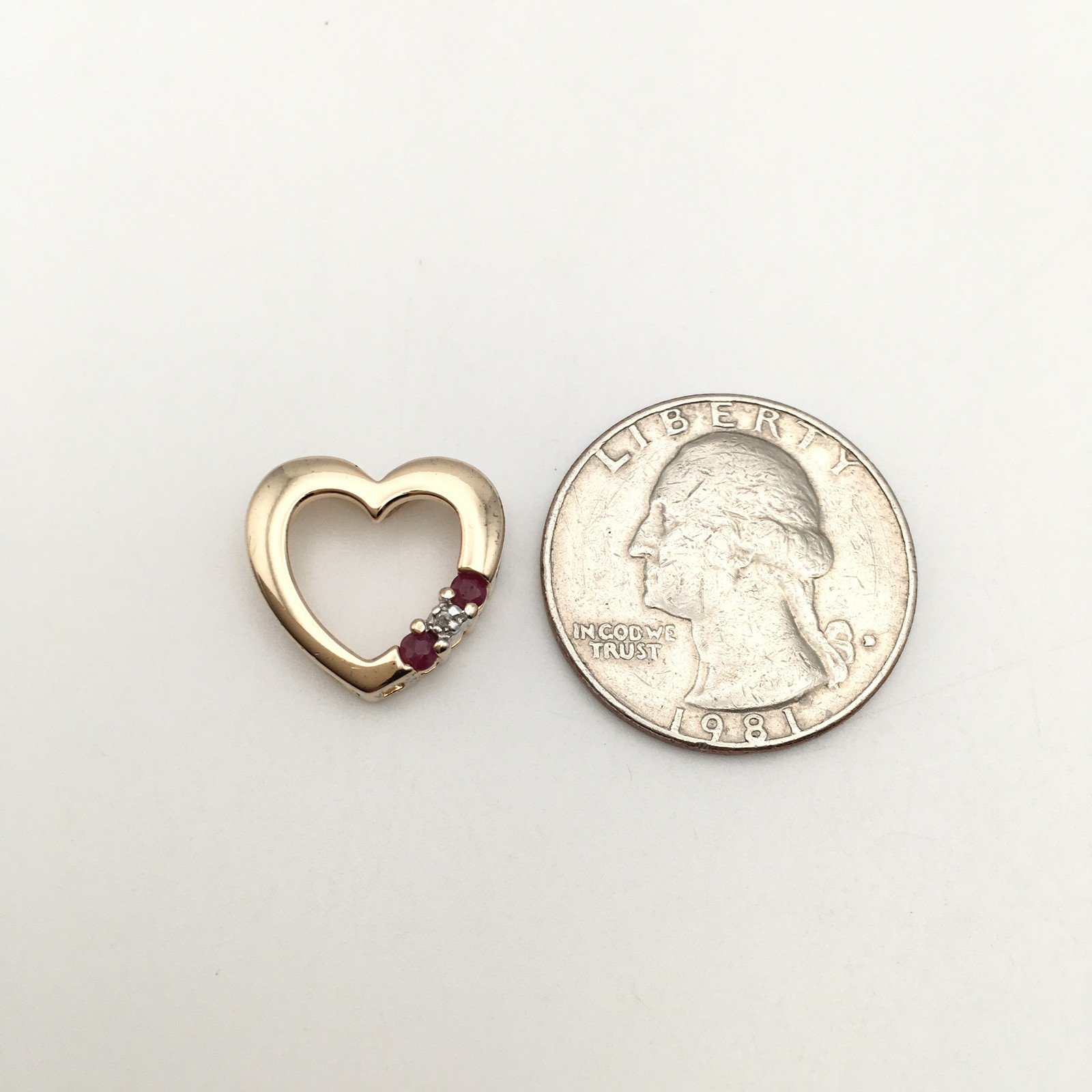 Vtg Sterling Silver Gold Dip ROSS SIMONS Heart Pendant Marked 925 1.7g #69