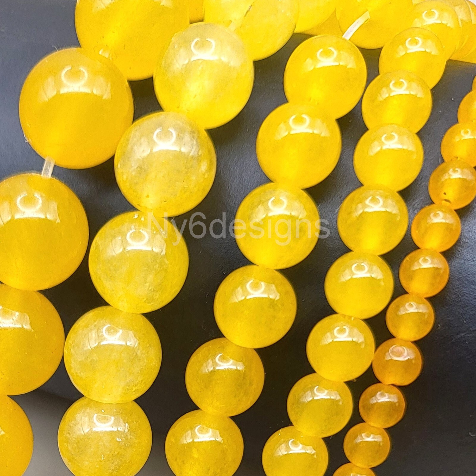 Butter Yellow Jade Round Gemstone Bead 15″ strand 4mm 6mm 8mm 10mm 12mm Grade AA