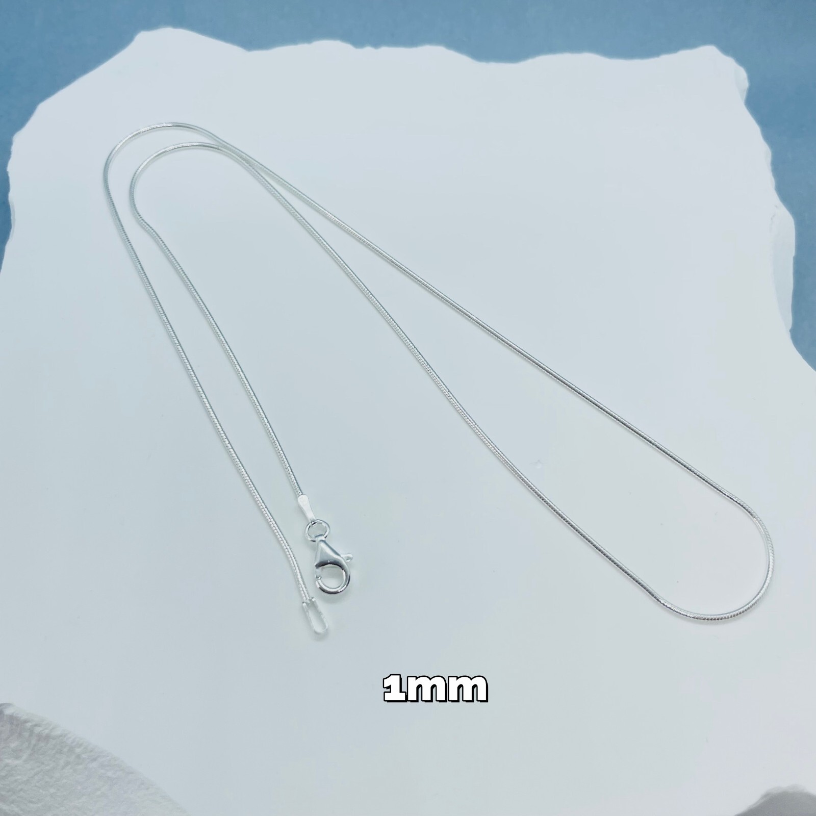 Sterling Silver Snake Chain Necklaces & Bracelets Width 0.9-3mm Length 7-30 Inch
