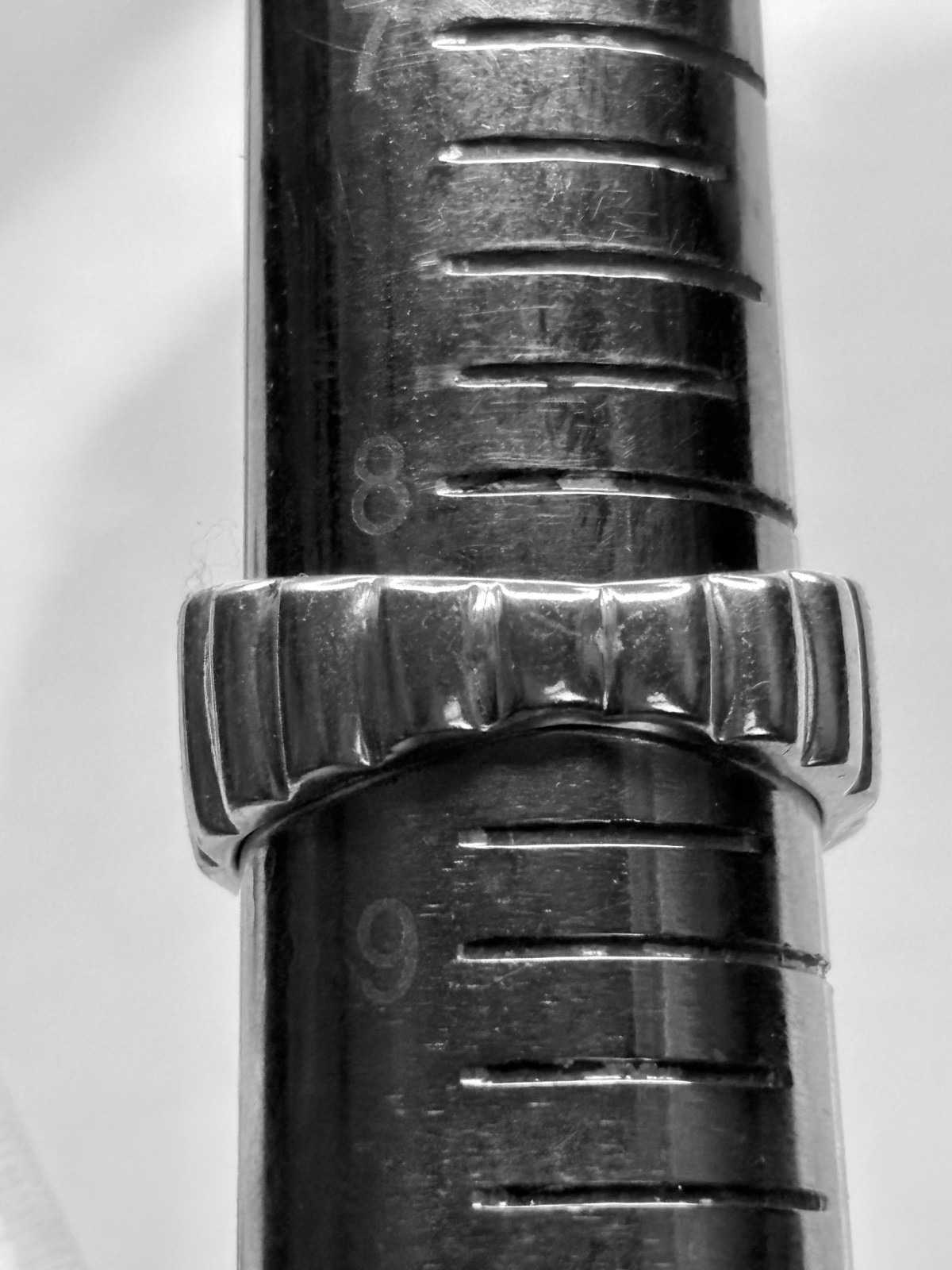 pure Silver Ribbed Band Ring 999.Pure Fine Silver Bold Design