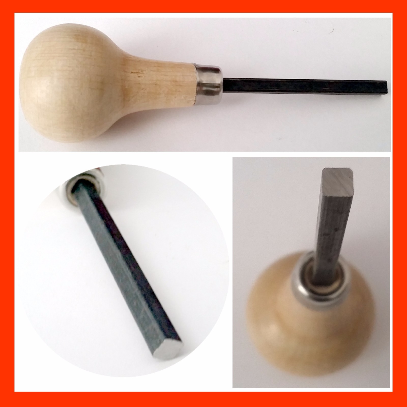 3pc Stone Setting Tools Prong Pusher Bezel Pusher & Roller Steel Wood Handle