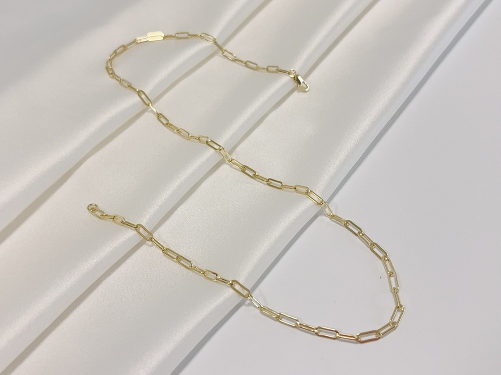 Real Genuine 10K Solid Yellow Gold Paperclip Chain Necklace 22inch 4mm
