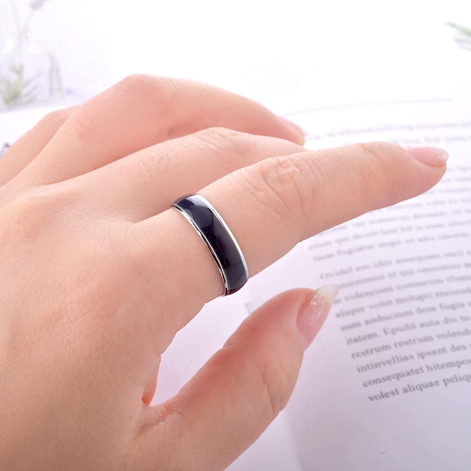 Temperature Changing Mood Ring for Men and Women, Stainless Steel Durable Couple