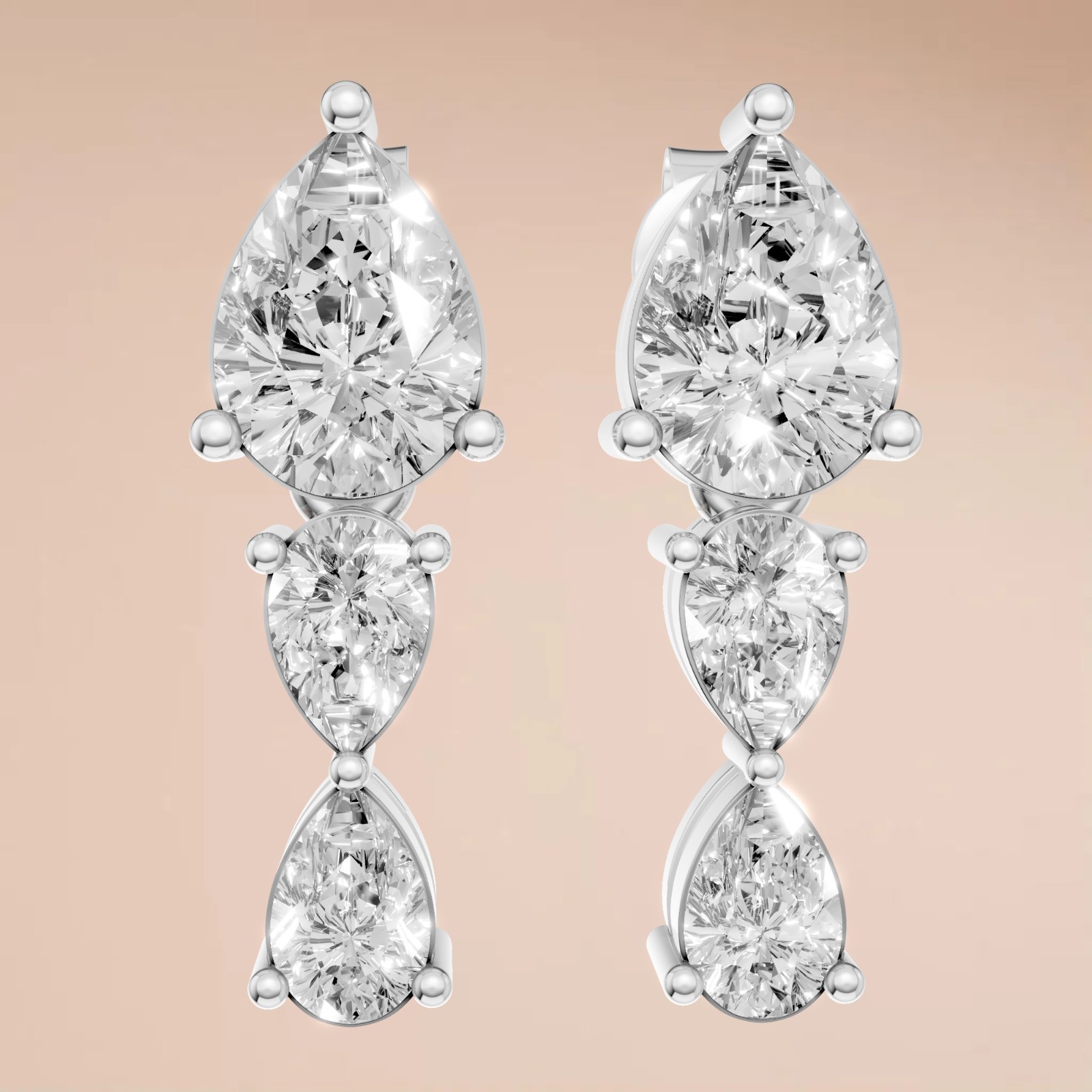 2.03 CTW Pear Lab Grown Diamond Drop Dangle Earrings Fine Jewelry