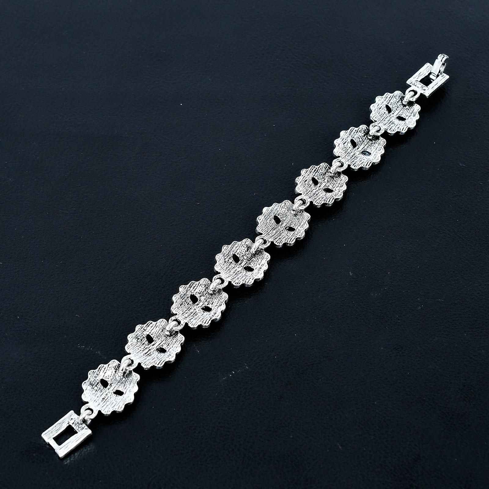Multi Cut Stone 925 Sterling Silver Ethnic Marcasite Jewelry Bracelet 7″ PT 4445