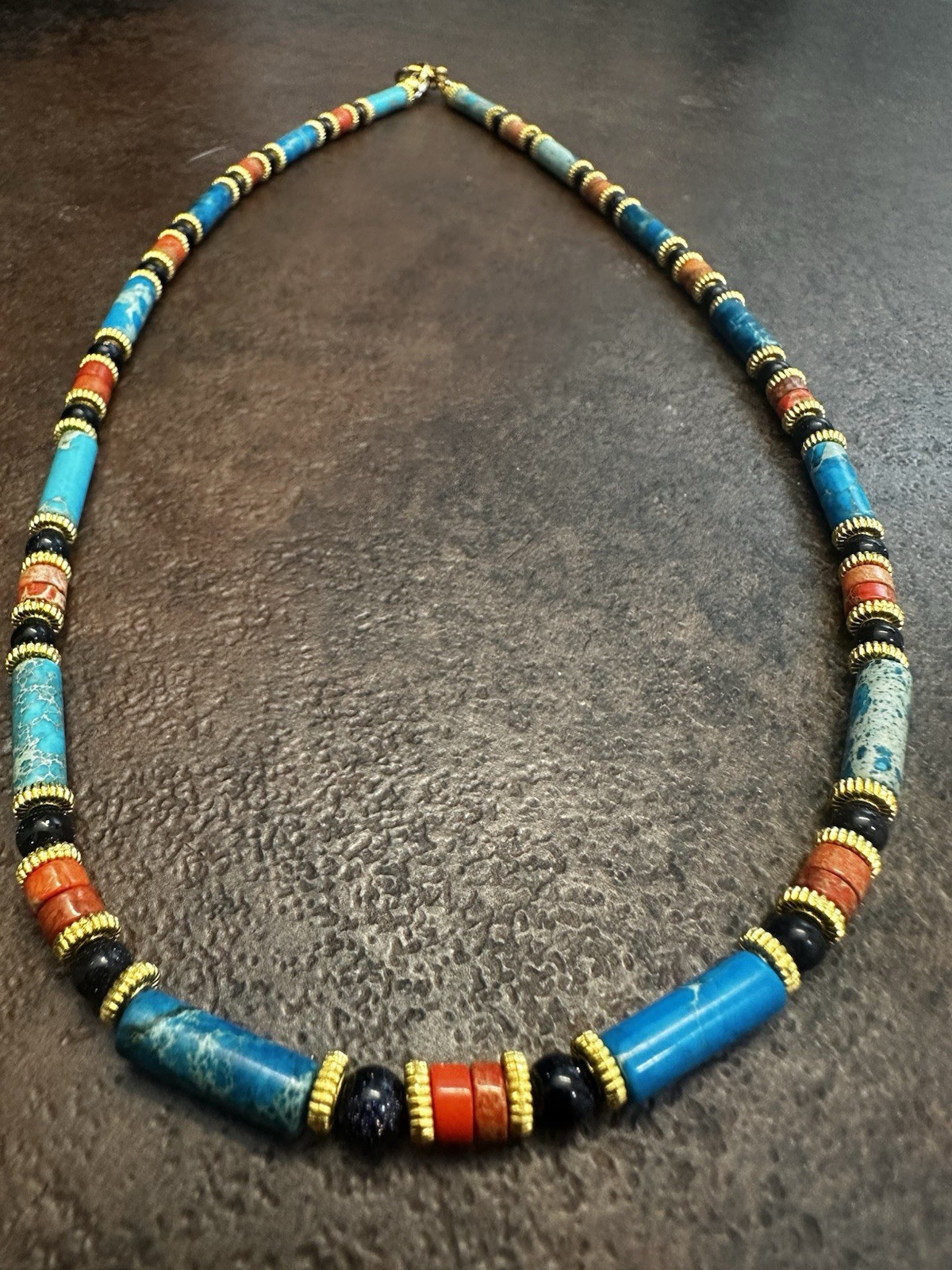 Turquoise & Jasper Beaded Necklace – Handcrafted Women’s Jewelry