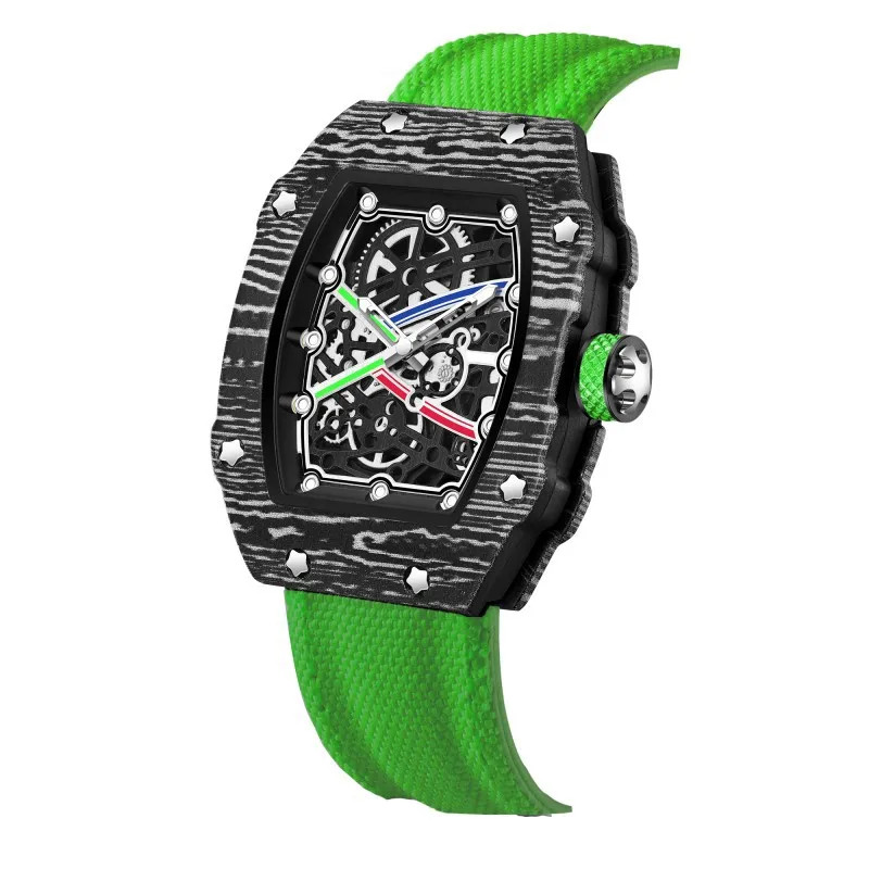 Ultra-Thin Wine Barrel Shaped Quartz Watch Nylon Strap Waterproof Casual Watch