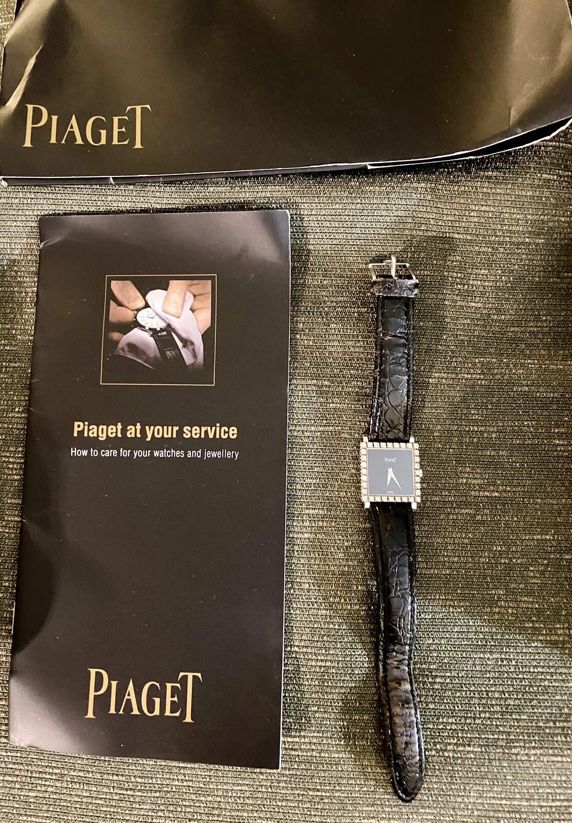 Rare PIAGET Square Watch Big 32 Diamonds! Rare Antique! 20k With Certificate