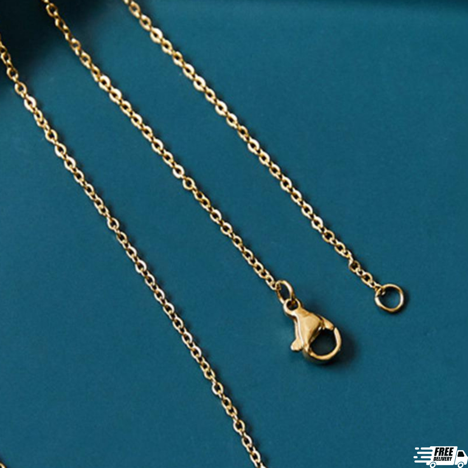 18K Yellow Gold Filled 1mm/2mm/2.4mm 16/18/20/22″ 24″ Cable Chain Necklace L146G
