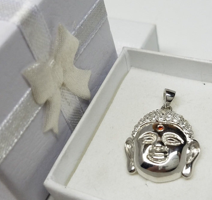 BUDDHA Good Luck Protection POLISHED 925 STERLING SILVER DESIGNER CHARM PENDANT