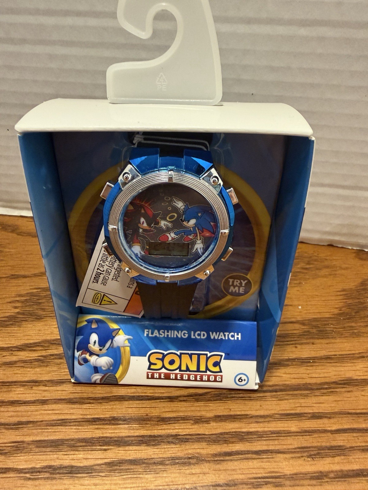 SEGA Sonic The Hedgehog Kids Digital LCD Quartz Watch Black Band w/ Box