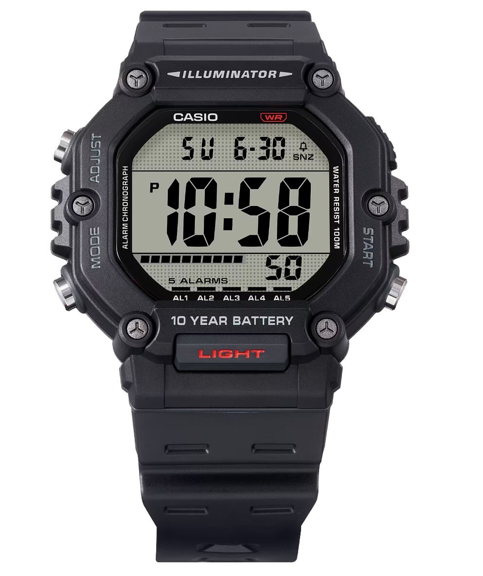 Casio AE1600H-1A Large LCD front button operation Watch