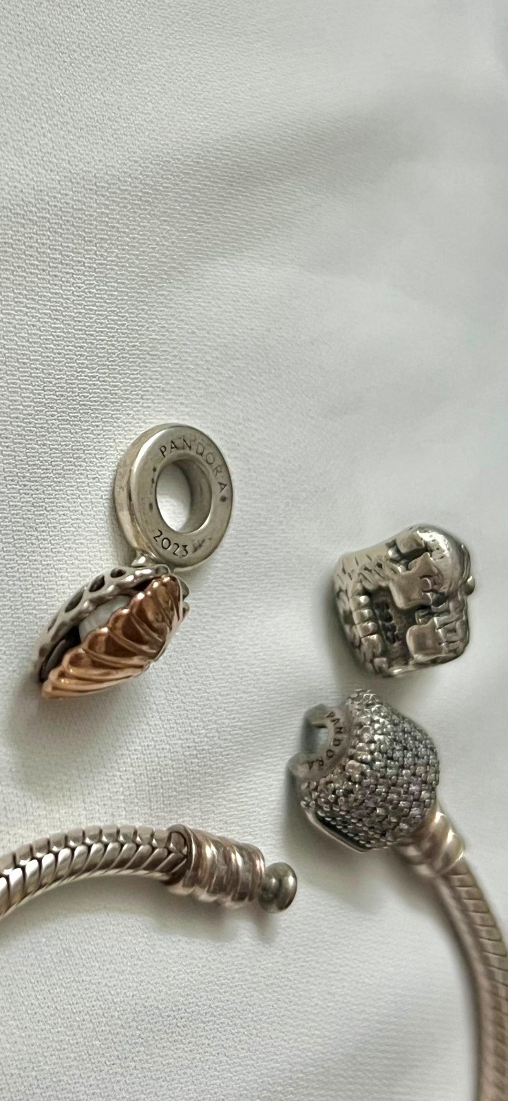 authentic pandora bracelet with charms