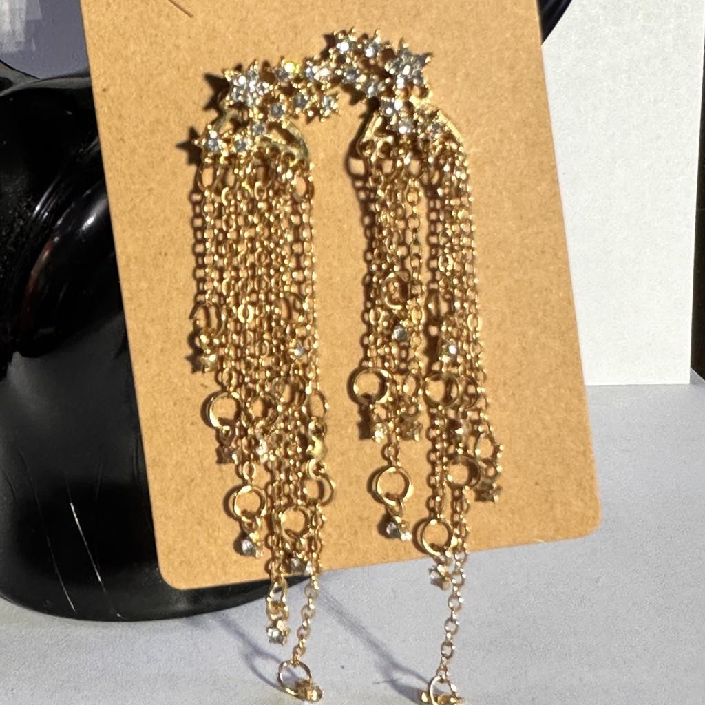 Heart Stack Earrings with cz Dangles RS5/57