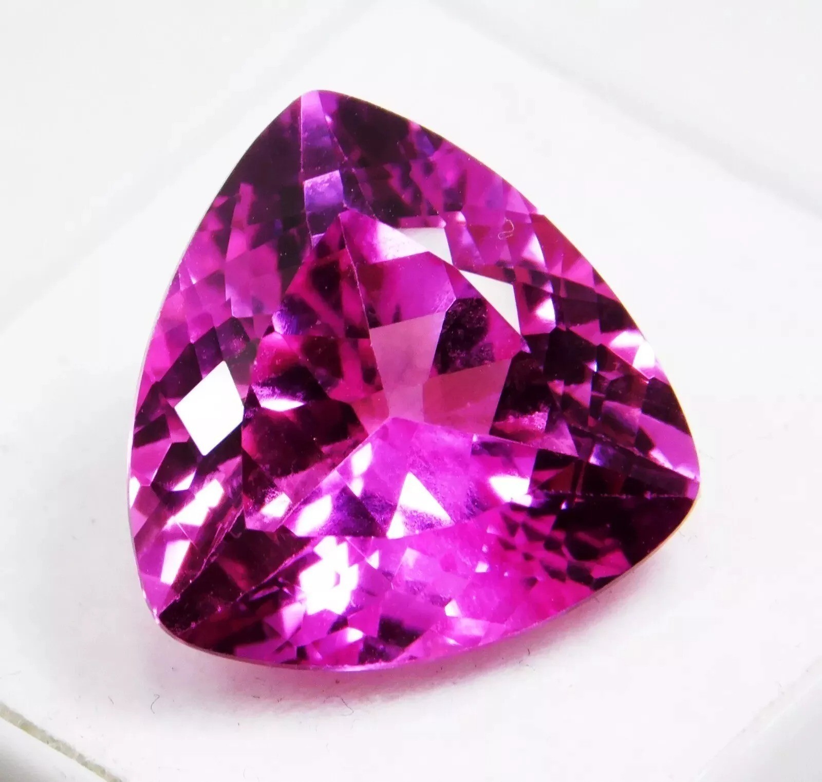 Sparkling Pink Ruby Trillion Cut 13+ Ct Natural Loose Gemstone For Jewelry