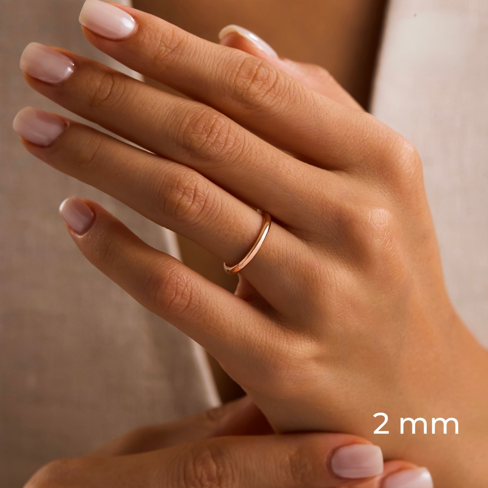 14K Rose Gold Wedding Band Comfort Fit Classic Dome Ring 2mm–8mm