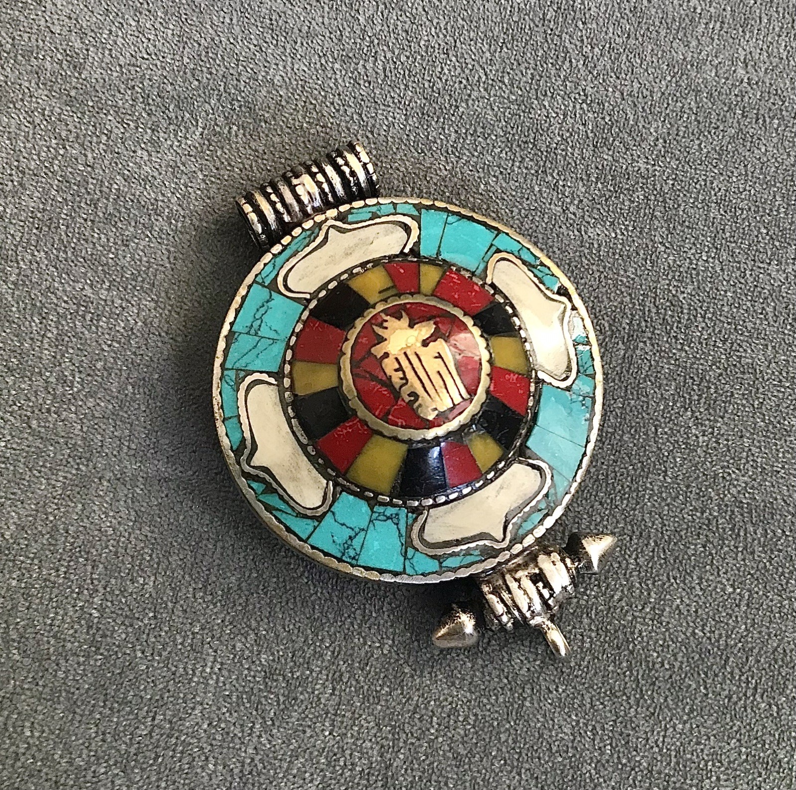 Vintage Tibetan Gau Prayer Box Pendant Opens Handmade Nepal Amulet Necklace 3”