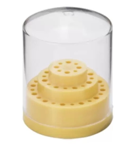 Round Plastic Bur Holder Hold up to 48 burs 24 x 3/32″ shank 24 x 1/8″ shank