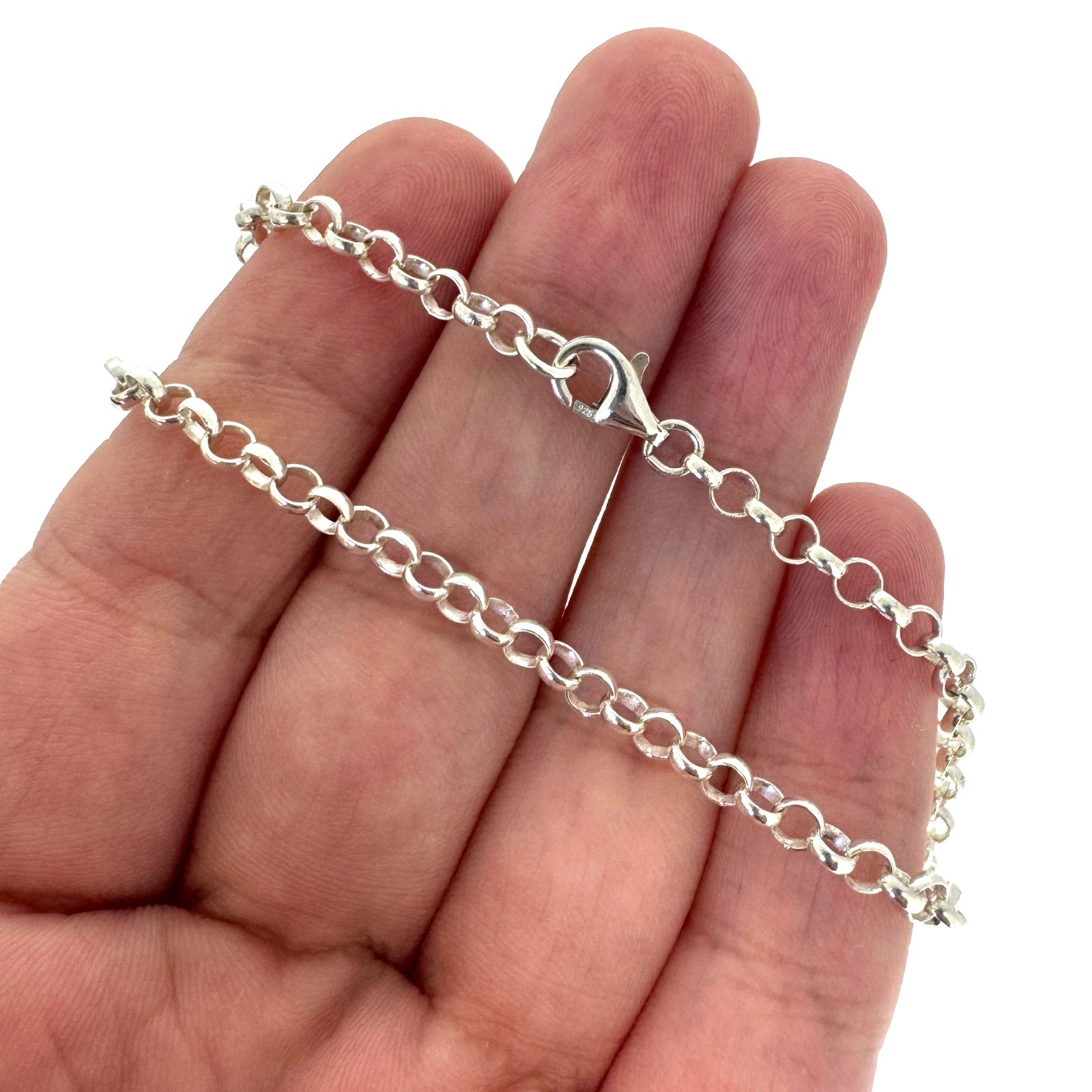 Solid Sterling Silver 3.5mm Rolo Chain- Necklace, Bracelet , Anklet – All Sizes