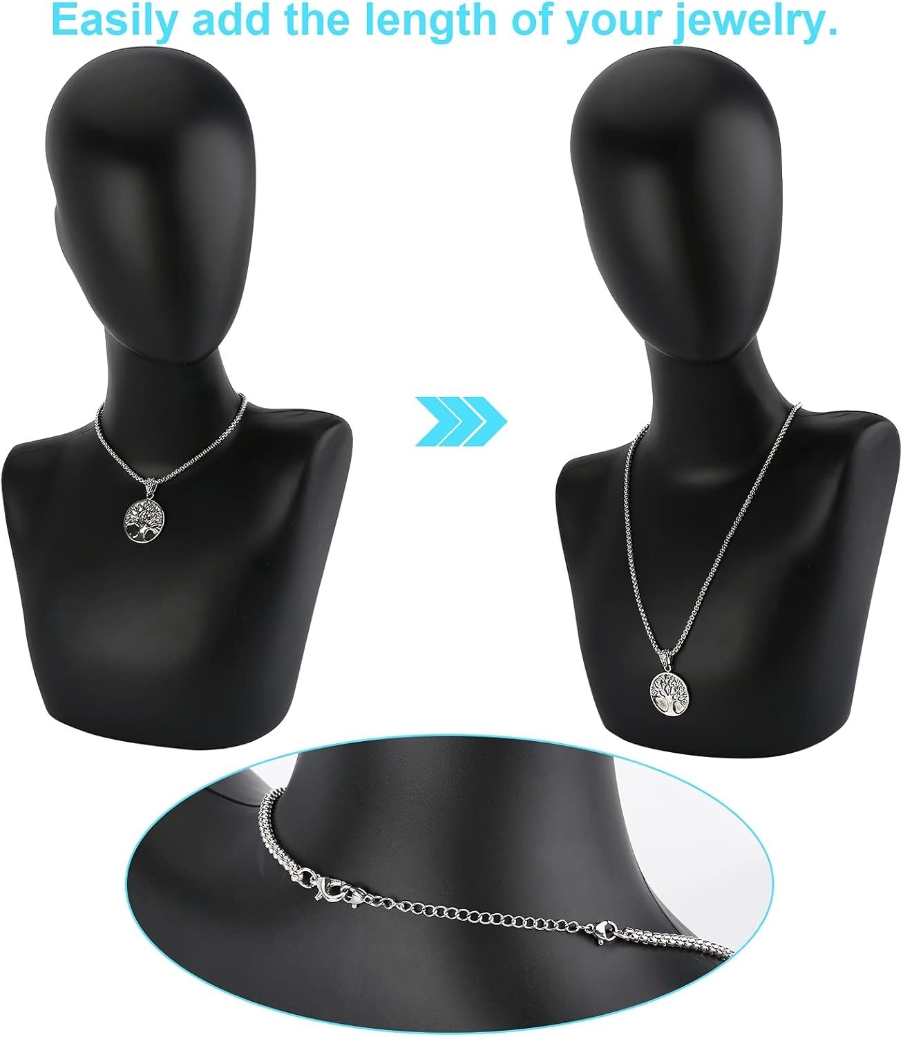 12 Pcs Extender /Safety Chain Extender Necklace Bracelet Lobster lock 1″ To 6″