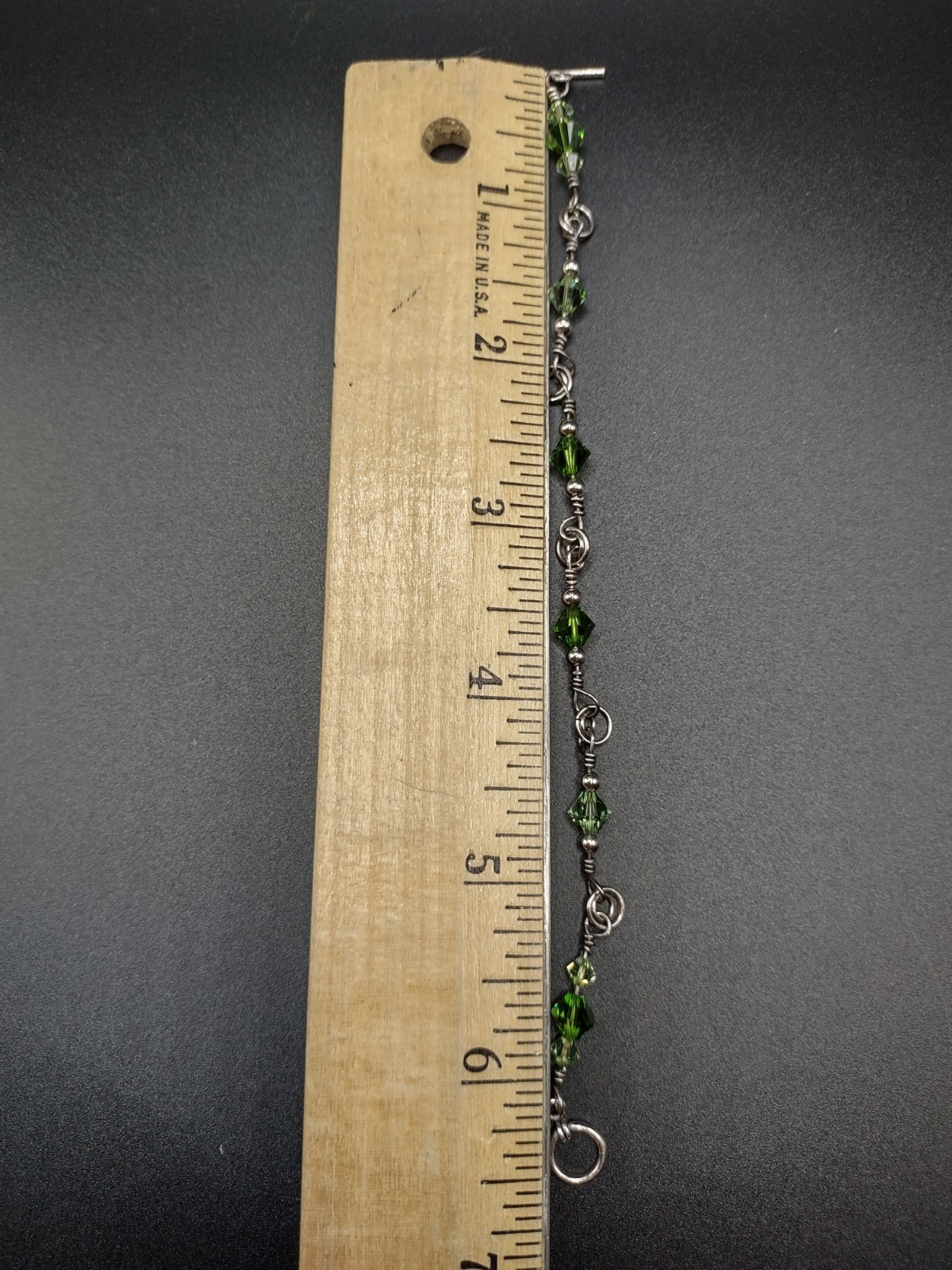 Made With Green Swarovski Crystals Bracelet SS Clasp Fashion Jewelry Handmade