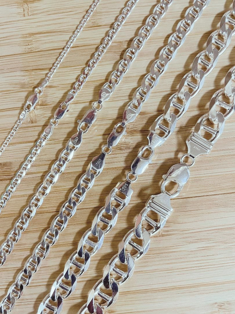 MARINER 925 SOLID STERLING SILVER MENS BOYS CHAIN BRACELET ITALY Up To 150 grams