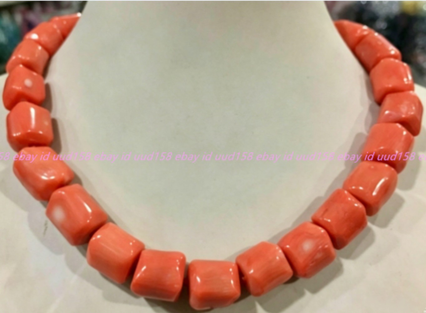 Natural Orange Pink Coral 14-16mm Irregular Beads Gemstone Necklace 16-36in