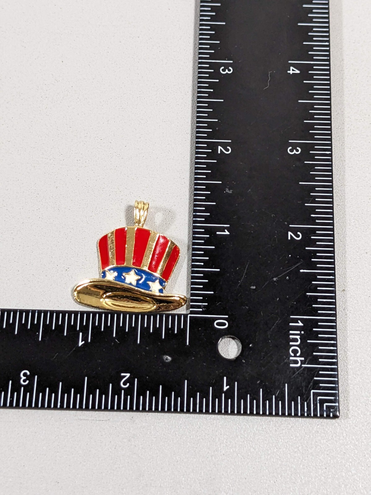 Vintage Bergdorf Goodman US American Patriotic Stars Stripe Hat Pendant