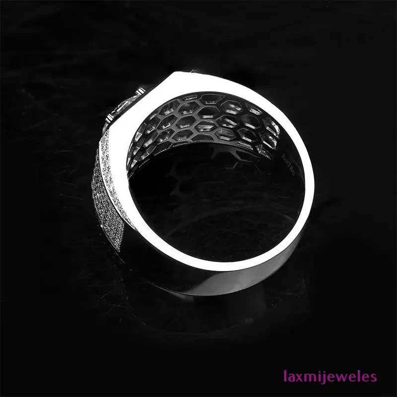 2Ct Round Lab-Created Diamond Men’s Ring 14K White Gold Over Wedding Pinky Band
