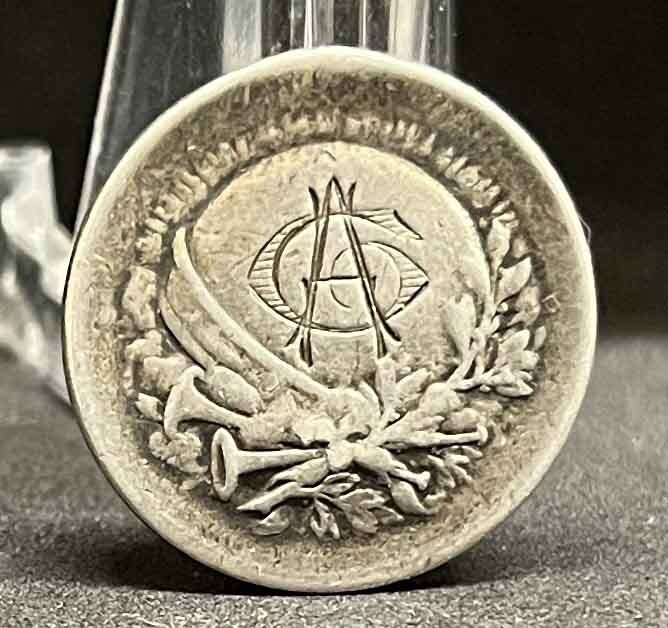 France 1920´ Art Nouveau Beauty lady and monogram design silver medal