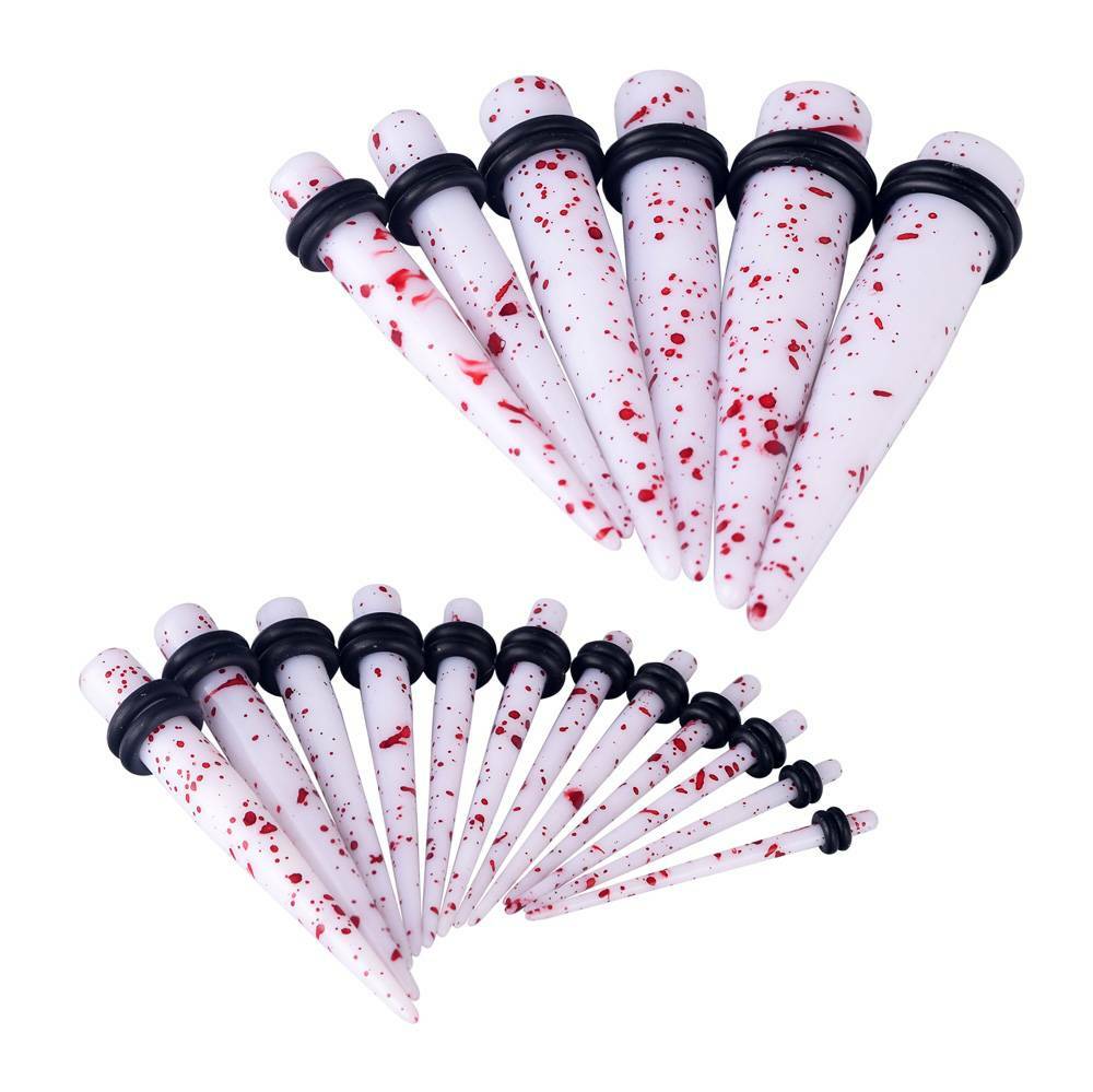 12/14/18PCS Acrylic Taper Stretching Kit Ear Gauge Plugs 14G-20MM Multicolor Set