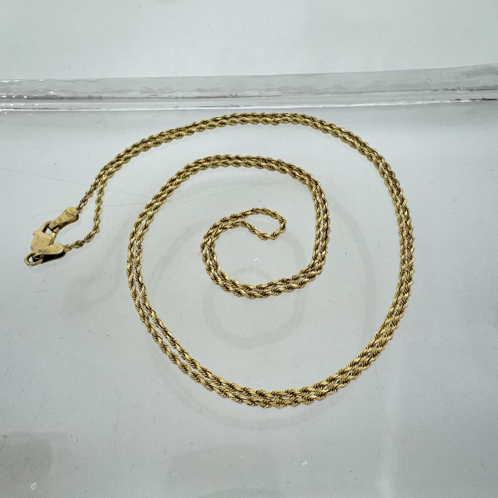 14K Solid Yellow Gold Rope Chain Necklace 1.3mm thick 24” – 5g