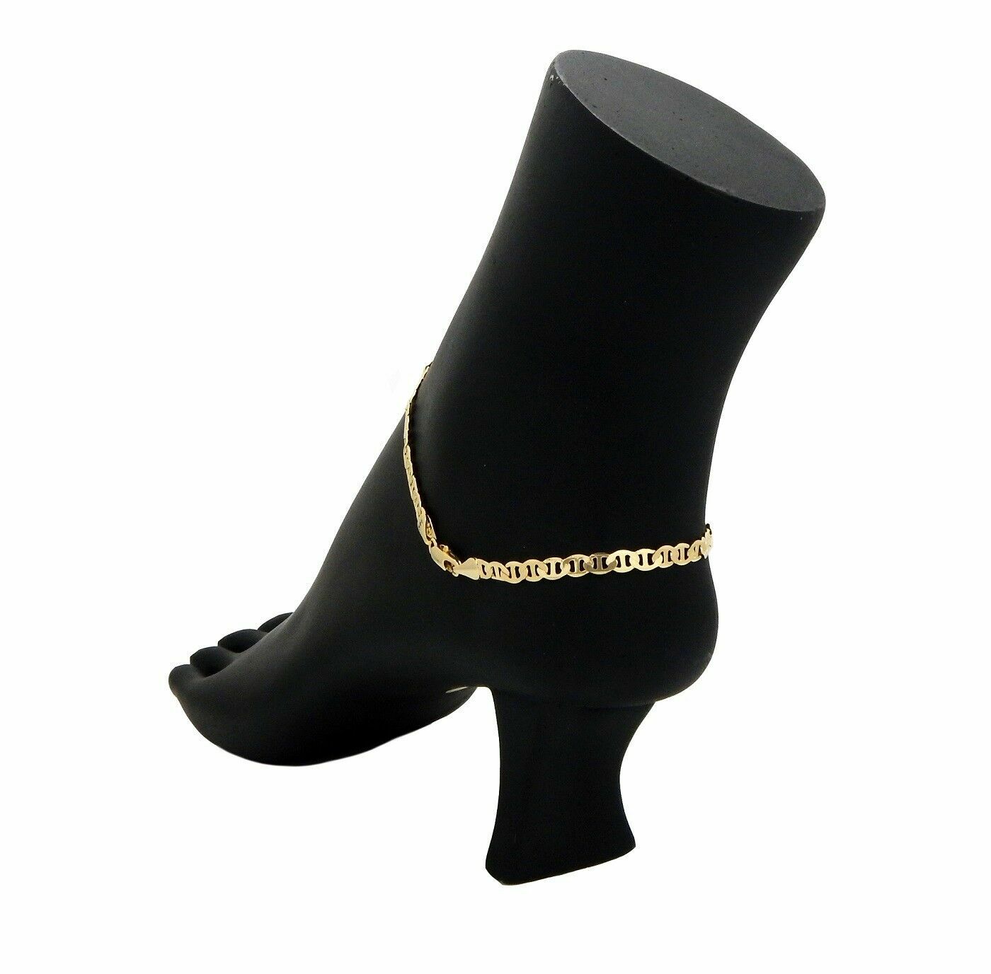 Classy Minimalist 5mm Mariner Link Chain Quality Anklet Bracelet 14k Gold Plated