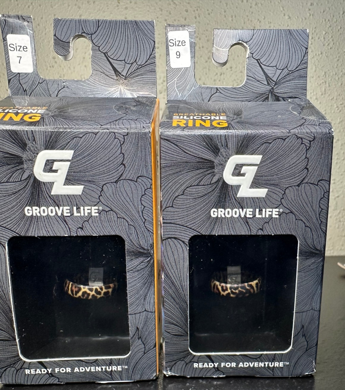 NEW Groove Life ASPIRE LE0PARD Breathable SILICONE RING Wedding BAND Size 7 & 9